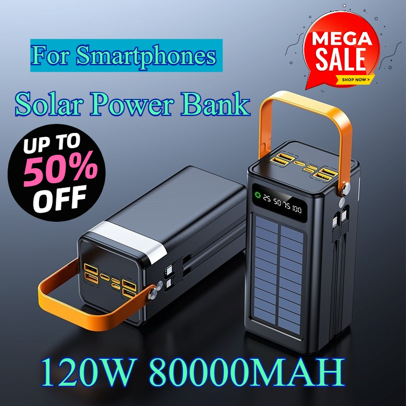 Solar Emergency Charger - Batterie externe solaire 80000mAh 120W Super