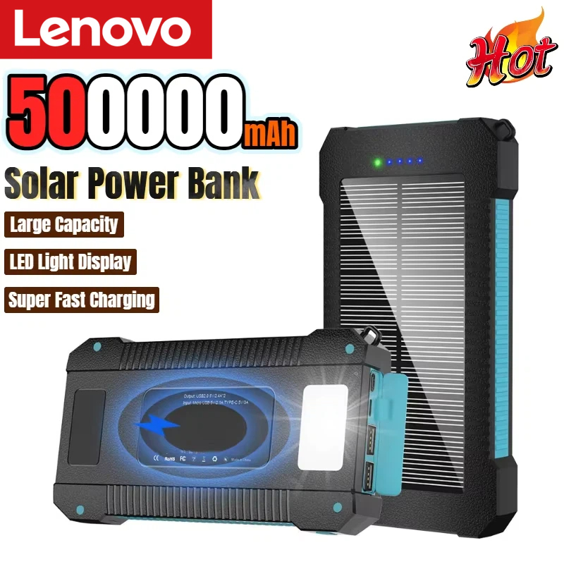 Solar Emergency Charger - Batterie externe solaire Lenovo 500000mAh, grande